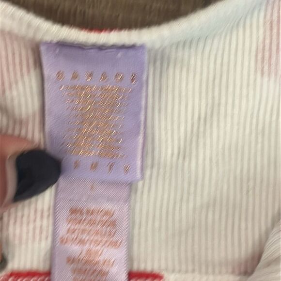 Rihanna’s Savage X Fenty Pout Perfect White and Red Lips Print Sleep Crop Top Lg - Picture 3 of 4